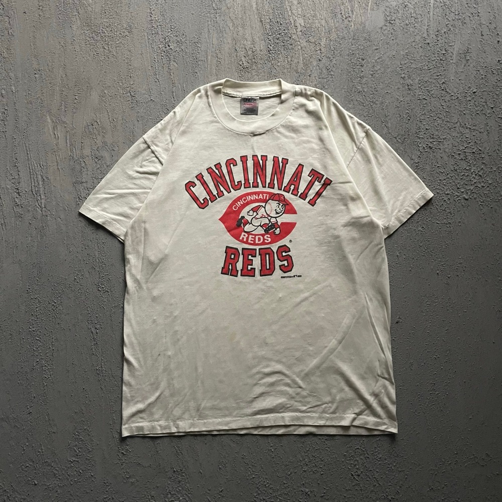 Vintage Cincinnati Reds MLB Graphic T Shirt Mens XL White 1990s Oneita